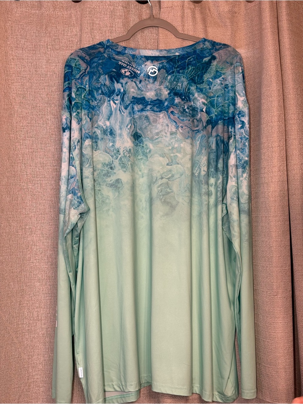 Magellan Outdoors Teal and Blue Ombre Long Sleeve Performance Shirt - Picture 3 of 4